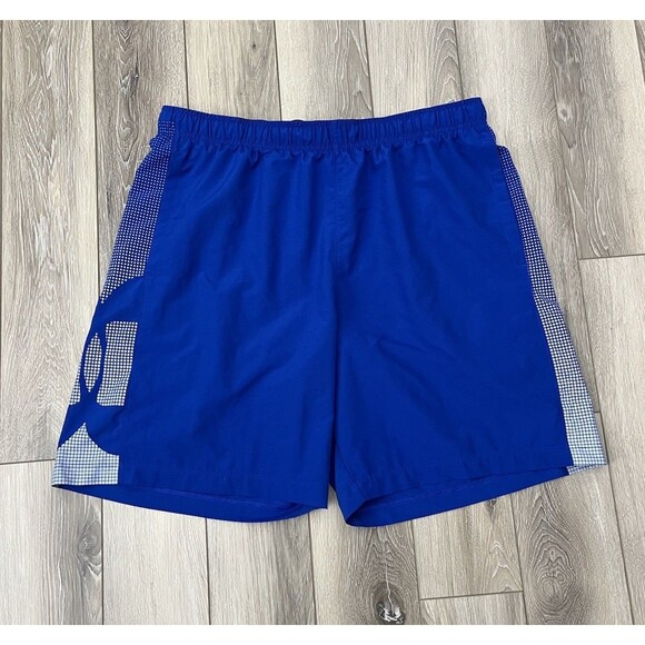 Under Armour Other - Under Armour Heatgear Loose Fit Blue/Black Woven Athletic Shorts Mens Sz XL
